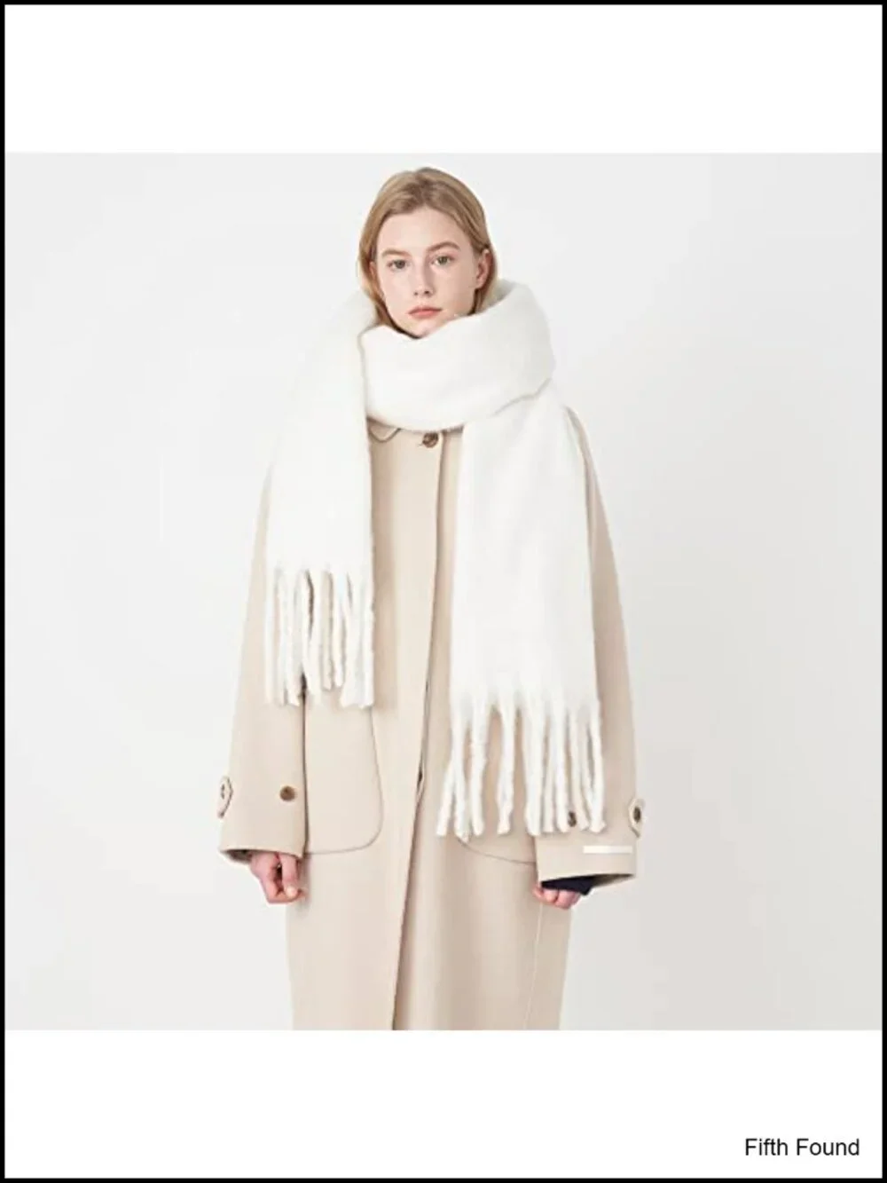 Oversized Chunky Scarf Women Thick Warm Tassel Winter Shawl Wrap